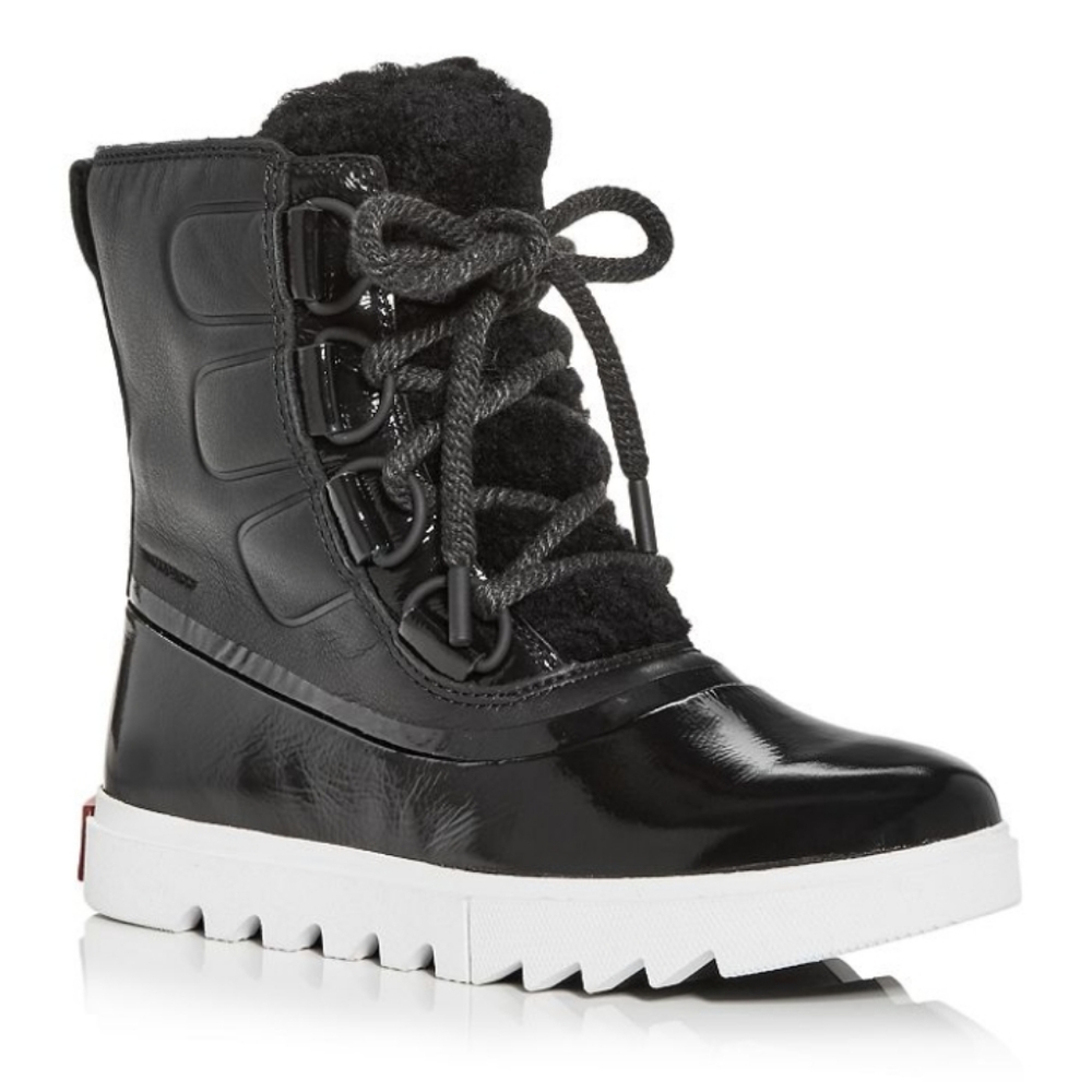 Sorel Black Ankle Boots with White Sole